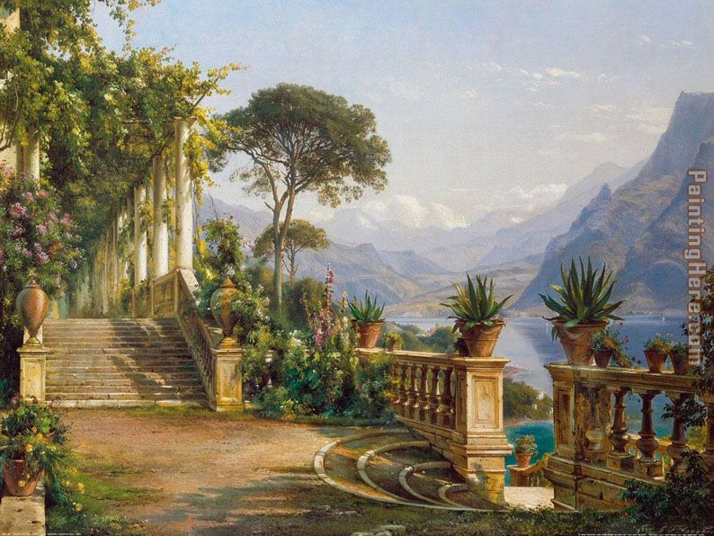 Lodge on Lake Como 3 painting - Carl Fredrik Aagard Lodge on Lake Como 3 art painting